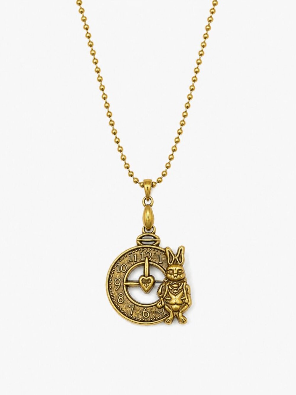 Bronze Rabbit Pendant Necklace Alice in Wonderland Style Charm 42 cm - Picture 7 of 8
